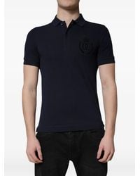 Dolce & Gabbana - Embroidered-Logo Cotton Polo Shirt - Lyst
