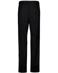 Saint Laurent - Pleated Wool Trousers - Lyst