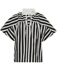 3.1 Phillip Lim - Striped Frill-Neck Top - Lyst