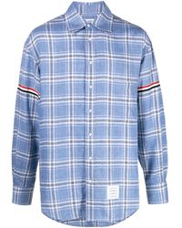 Thom Browne - Checked Linen Shirt - Lyst