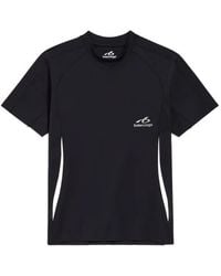 Balenciaga - Logo-Print Panelled T-Shirt - Lyst