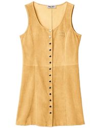 Miu Miu - Waxed Suede Dress - Lyst