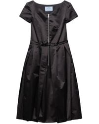 Prada - Duchesse Silk Dress - Lyst