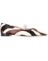 Tod's - Zebra-Print Pointed-Toe Ballet Flats - Lyst