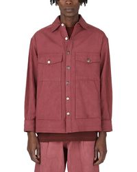 Alive & More - Marbled-Motif Front-Button Shirt Jacket - Lyst