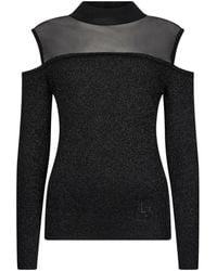 Liu Jo - T-Shirt À Épaules Dénudées Et Empiècement En Résille - Lyst
