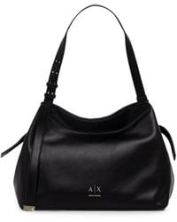 ARMANI EXCHANGE - Logo-Plaque Adjustable-Strap Shoulder Bag - Lyst