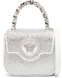 Versace - La Medusa Mini-Tasche mit Kristallen - Lyst