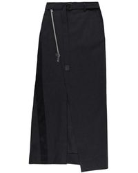 Sacai - Maxi-Rok Met Ceintuur En Rits - Lyst