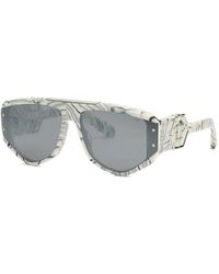 Philipp Plein - Marbled Geometric-Frame Sunglasses - Lyst