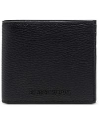 Emporio Armani - Logo-Debossed Grained-Leather Wallet - Lyst