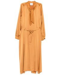 forte_forte - Tie-Neck Belted Midi Dress - Lyst