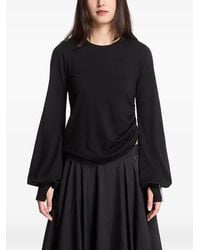 Y-3 - Cinched Drape Long-Sleeve Top - Lyst