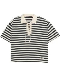 Bimba Y Lola - Striped T-Shirt With Adjustable Polo Shirt Collar - Lyst