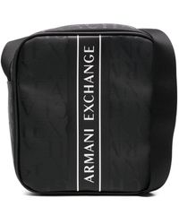 Armani Exchange - Logo-jacquard Zipped Shoulder Bag - Lyst