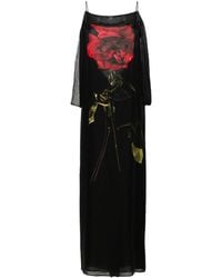 Alexander McQueen - Shadow Rose-print Silk Dress - Lyst