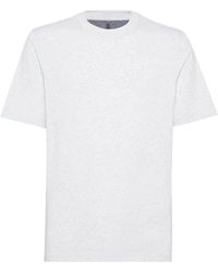 Brunello Cucinelli - Mélange-effect Cotton-blend T-shirt - Lyst