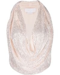 Genny - Top Drapeado Con Detalles De Lentejuelas - Lyst