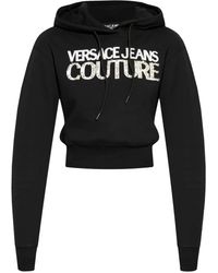 Versace Jeans Couture - Katoenen Hoodie Met Logoprint - Lyst
