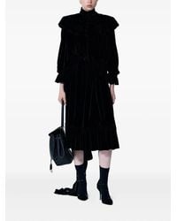 Balenciaga - Ruffled Lace-Up Midi Dress - Lyst