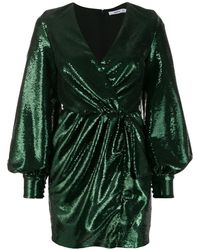 Amen Cocktailjurk Met Pailletten - Groen