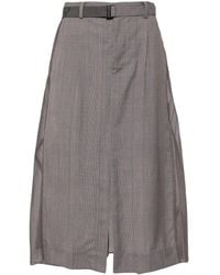 Sacai - Falda midi a cuadros Príncipe de Gales - Lyst