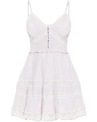 LoveShackFancy - Krista Lace-Detail Smocked Mini Dress - Lyst