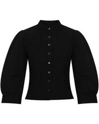 AllSaints - Maud Button-Fastening Puff-Sleeve Top - Lyst
