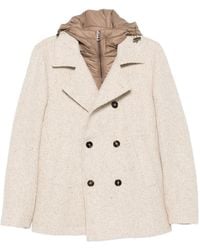 KIRED - Herringbone Double-Breasted Coat - Lyst