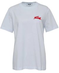 MSGM - T-Shirt À Logo Strassé - Lyst