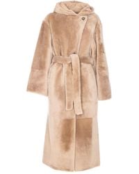 Yves Salomon - Hooded Belted Faux-Fur Coat - Lyst