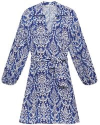 Maliparmi - Robe Ceinturée À Imprimé Ikat - Lyst