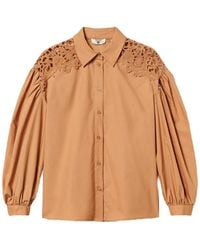 Twinset - Chemise En Popeline Avec Macramé - Lyst