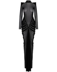 V:PM ATELIER - Stella Sheer Ruched-Detail Maxi Dress - Lyst