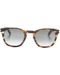 Saint Laurent - Round-Frame Tortoiseshell-Effect Sunglasses - Lyst