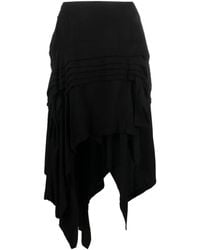 Yohji Yamamoto - Asymmetrischer Midirock - Lyst