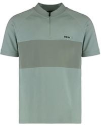 BOSS - Zip-Fastening Polo Shirt - Lyst