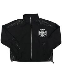Mixed Emotions - Classic Crystal-Embellished Zip-Up Jacket - Lyst