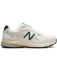 New Balance - X Teddy Santis 990v4 Made In Usa "white Green" Sneakers - Lyst