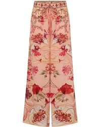 CAMILLA - Zijden Broek Met Wijde Pijpen En Print - Lyst