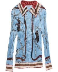 Acne Studios - Plissé Blouse Met Trompe-L'Oeil - Lyst