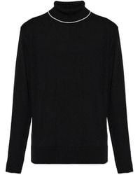 Eleventy - Contrast-Trim Roll-Neck Sweater - Lyst