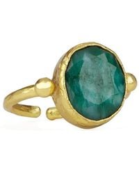 Ottoman Hands - Siena Emerald Cocktail Ring - Lyst