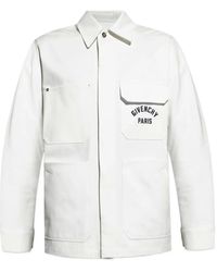 Givenchy - Logo-Embroidered Shirt Jacket - Lyst
