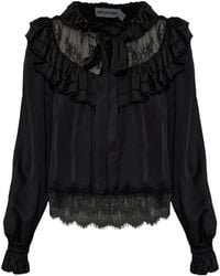 Self-Portrait - Blouse En Dentelle Volantée - Lyst