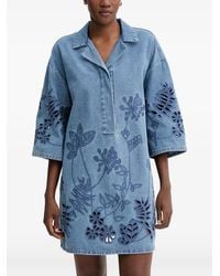 Munthe - Bellar Embroidered Cut-Out Mini Dress - Lyst