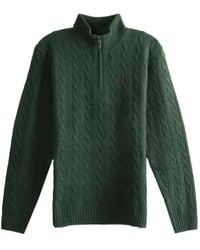 Polo Ralph Lauren - Cable-Knit Quarter-Zip Sweater - Lyst