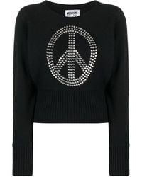Moschino - Maglione Con Borchie Peace Symbol - Lyst