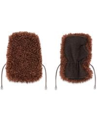 Ganni - Fäustlinge Aus Alternativem Shearling - Lyst