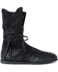 Ann Demeulemeester - Baskets Palne En Daim À Lacets - Lyst